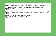 Dunjonquest: Temple of Apshai for Commodore 64 - Do you want to load a saved game or character?