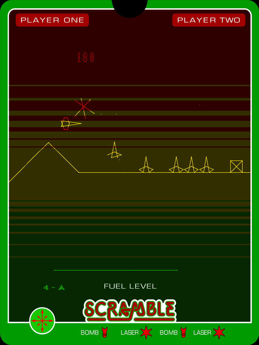 Scramble Vectrex Screenshot: Game start.