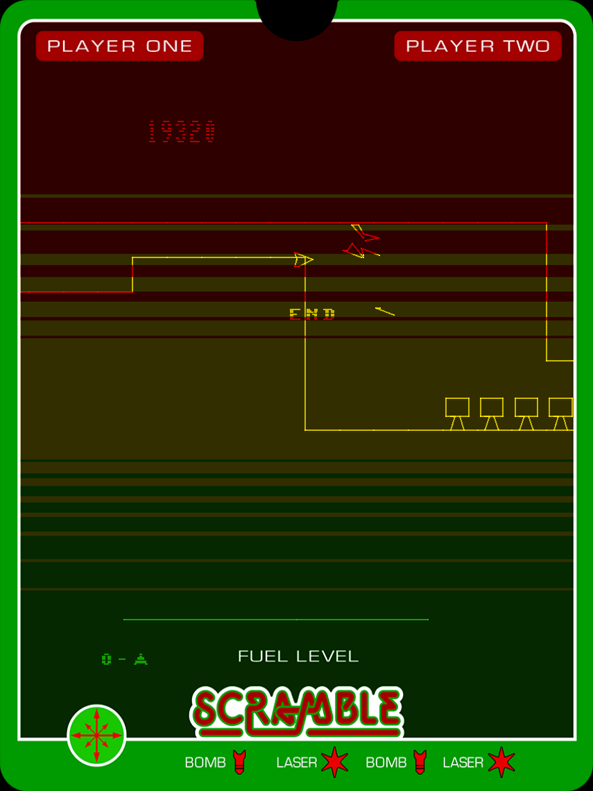 Scramble Vectrex Screenshot: Game over.