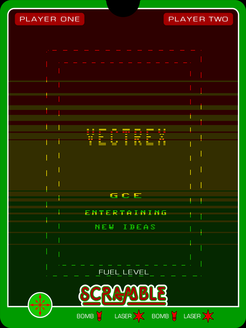Scramble Vectrex Screenshot: Vectrex starting screen.