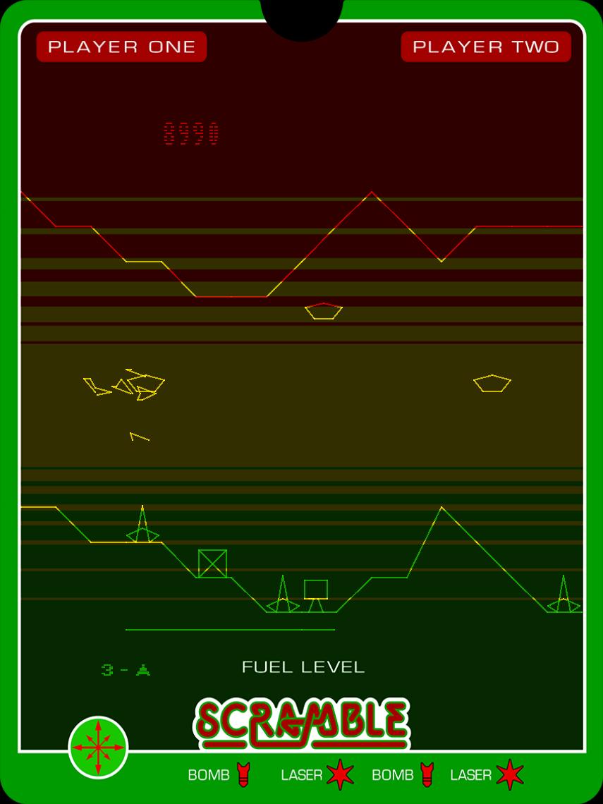 Scramble Vectrex Screenshot: I've been hit!