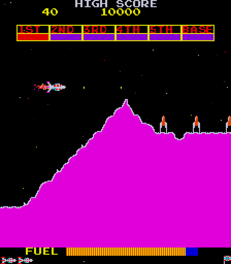 Scramble Arcade Screenshot: Game start.