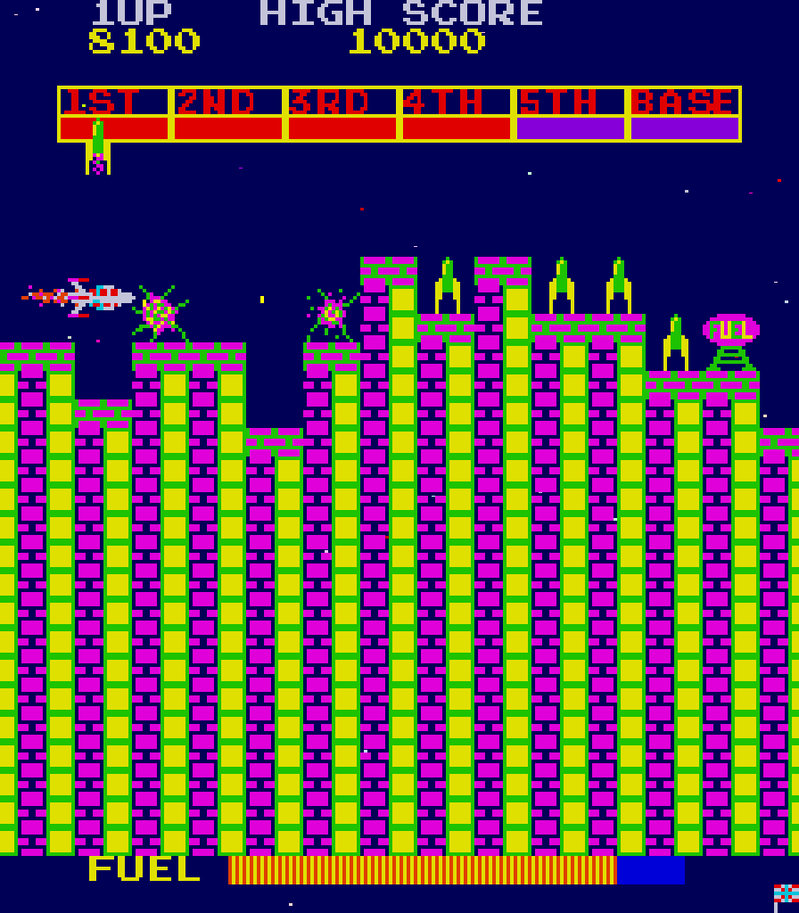 Scramble Arcade Screenshot: The space to navigate is narrow here!