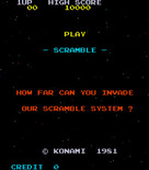 Scramble for Arcade - Title screen.