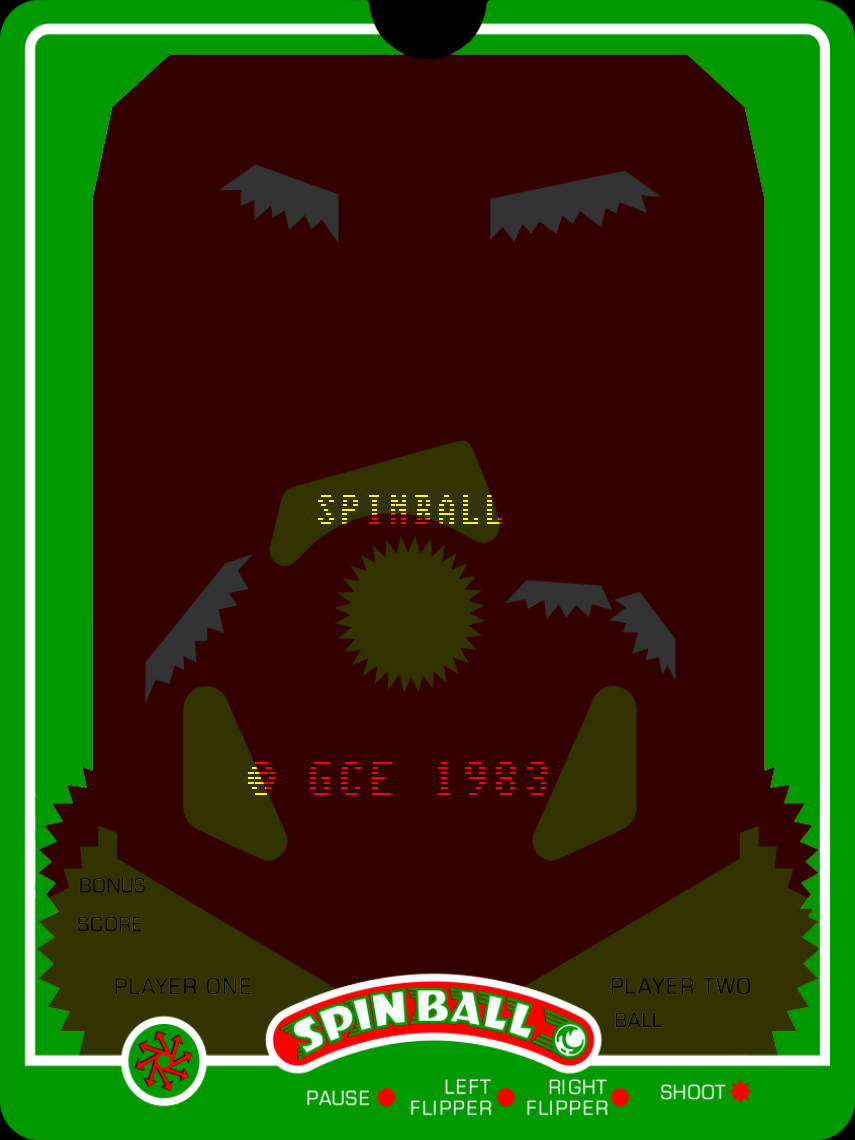 Spin Ball Vectrex Screenshot: Title screen.