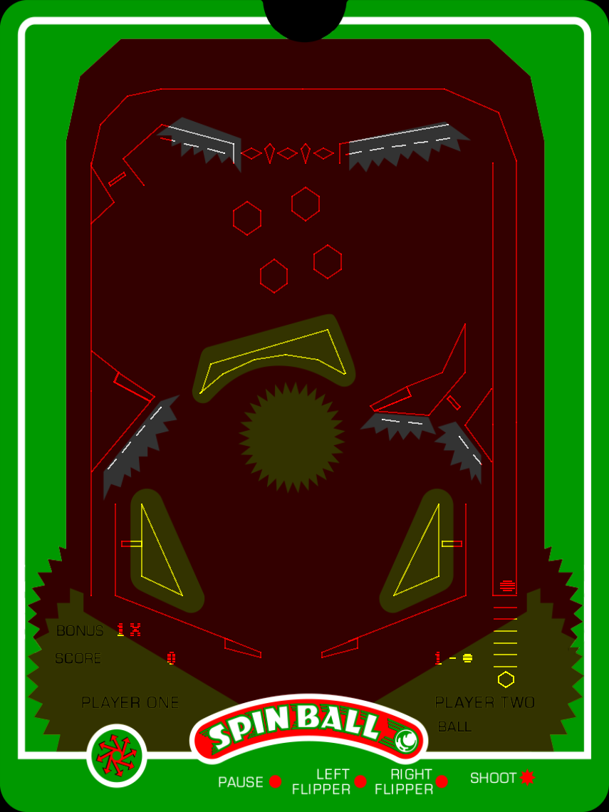 Spin Ball Vectrex Screenshot: Game start.
