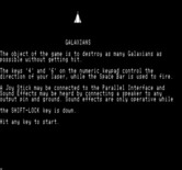 Galaxians for Exidy Sorcerer - Game instructions.