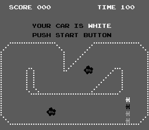 Sprint One Arcade Screenshot: Press start button to begin!