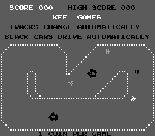 Sprint One Arcade Screenshot: Title screen and game demo.