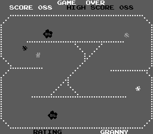 Sprint One Arcade Screenshot: Game over; my rating? Granny...