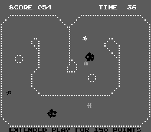Sprint One Arcade Screenshot: Watch out for oil, it makes your car temporarily unpredicatable...
