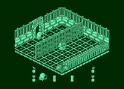Head Over Heels for Atari 8-bit - Head and Heels in the same room, but a wall is seperating them!