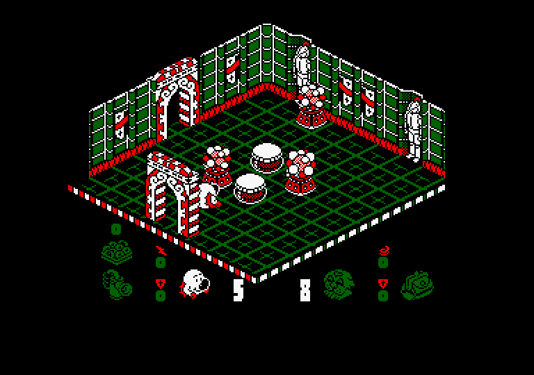 Head Over Heels Amstrad CPC Screenshot: Don't run into any of the creatures here, they're deadly!