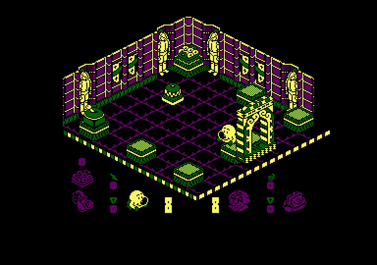 Head Over Heels Amstrad CPC Screenshot: Jump from platform to platform in this room...