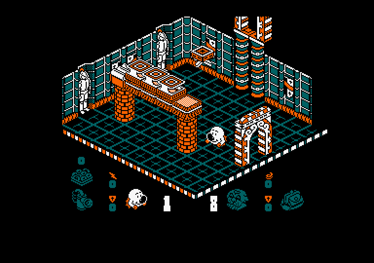 Head Over Heels Amstrad CPC Screenshot: There's a moving platform here...