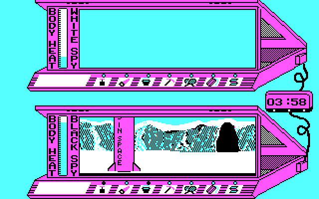 Spy vs. Spy III: Arctic Antics IBM PC/Compatibles Screenshot: Black spy won, the rocket launches...
