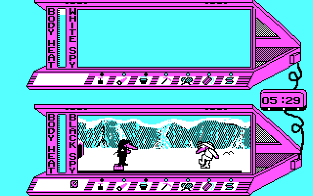 Spy vs. Spy III: Arctic Antics IBM PC/Compatibles Screenshot: It's a snowball fight!
