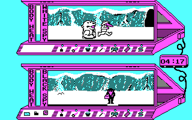 Spy vs. Spy III: Arctic Antics IBM PC/Compatibles Screenshot: A bear? Run away!