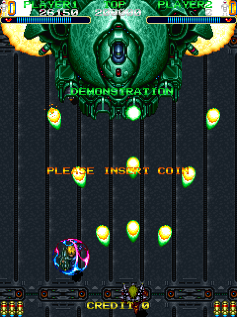 Out Zone Arcade Screenshot: Game demonstration mode.