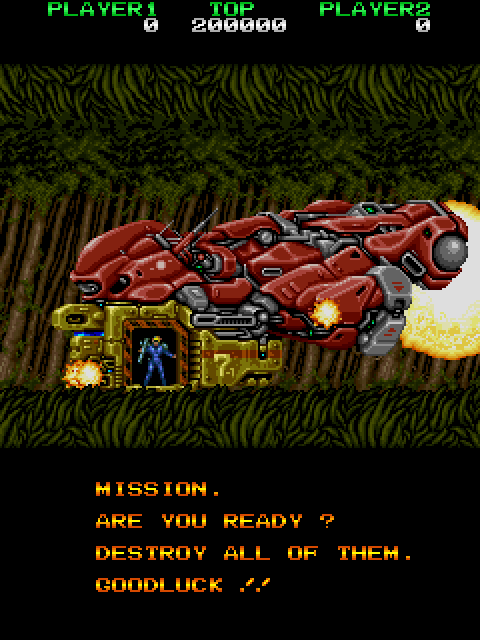 Out Zone Arcade Screenshot: Are you ready to begin the mission?