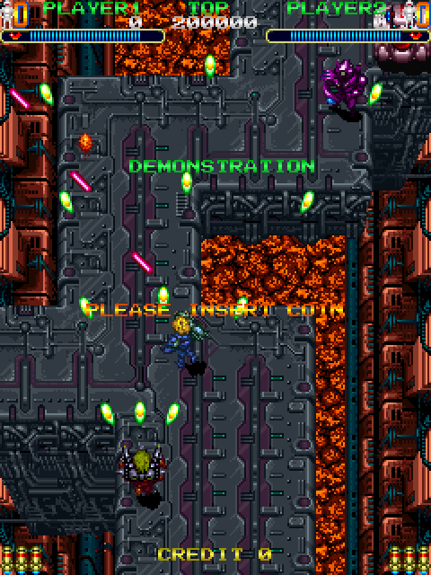 Out Zone Arcade Screenshot: Game demonstration mode.