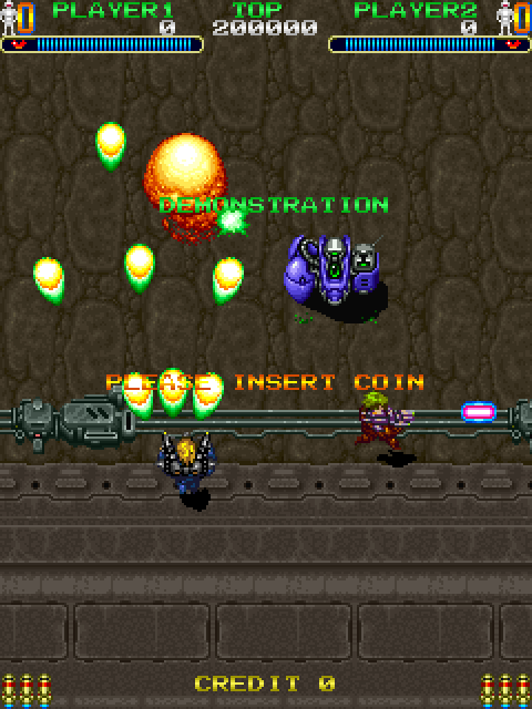Out Zone Arcade Screenshot: Game demonstration mode.