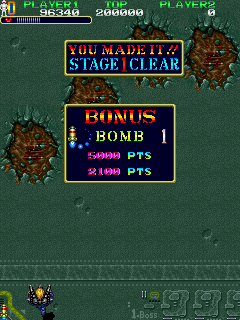 Out Zone Arcade Screenshot: Stage clear!