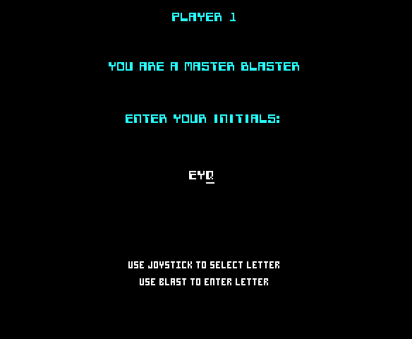 Blaster Arcade Screenshot: A new high score!