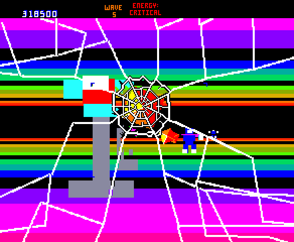 Blaster Arcade Screenshot: I'm hit again!