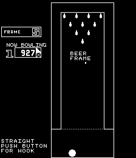 4 Player Bowling Alley Arcade Screenshot: Beer frame time!