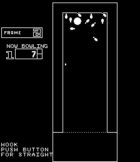4 Player Bowling Alley Arcade Screenshot: Pins knocked over...