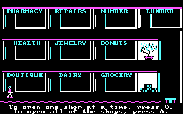 Math Shop IBM PC/Compatibles Screenshot: Game start.