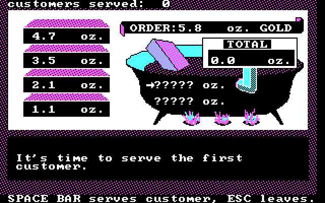 Math Shop IBM PC/Compatibles Screenshot: In the jewelry store.