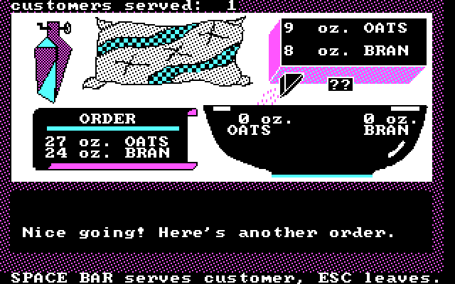 Math Shop IBM PC/Compatibles Screenshot: On to the next order...