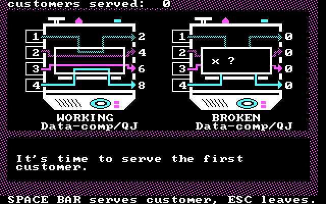 Math Shop IBM PC/Compatibles Screenshot: Trying to fix a broken machine...