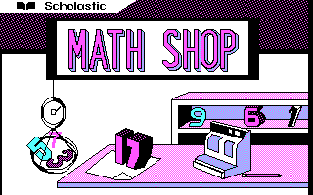 Math Shop IBM PC/Compatibles Screenshot: Title screen.