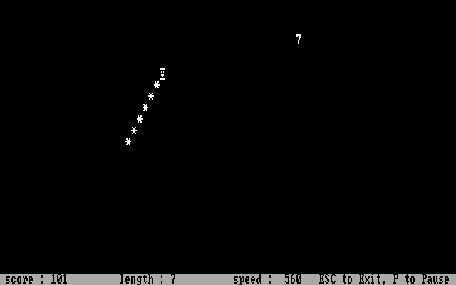 Slither IBM PC/Compatibles Screenshot: Chasing the next target...