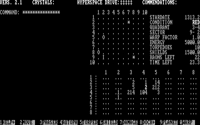 Galactic Encounters IBM PC/Compatibles Screenshot: Starting the game; enter your command