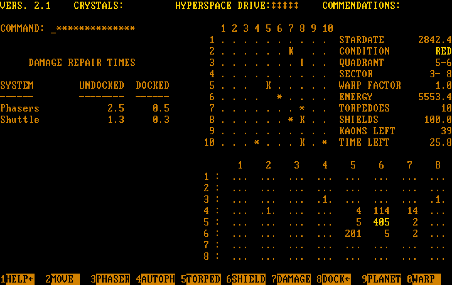 Galactic Encounters IBM PC/Compatibles Screenshot: Damage report