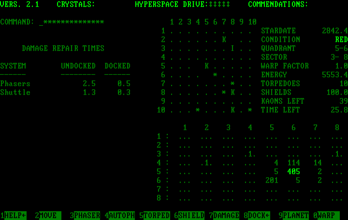 Galactic Encounters IBM PC/Compatibles Screenshot: Damage report