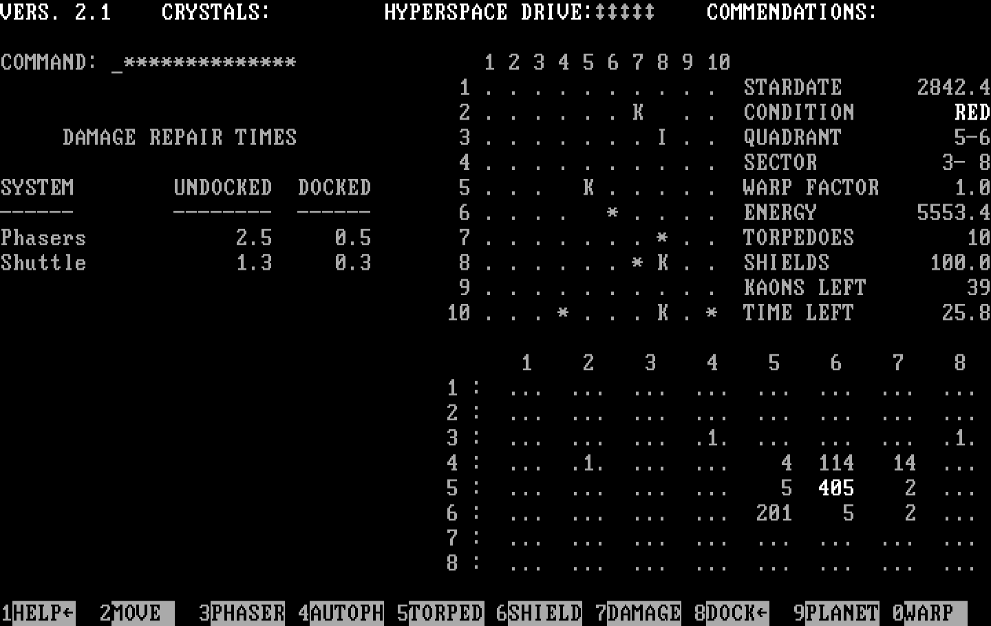 Galactic Encounters IBM PC/Compatibles Screenshot: Damage report