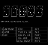 Yahtzee for Exidy Sorcerer - Game start.