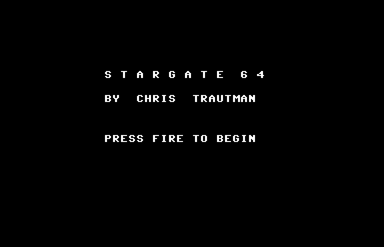 Stargate 64 Commodore 64 Screenshot: Press fire to begin!