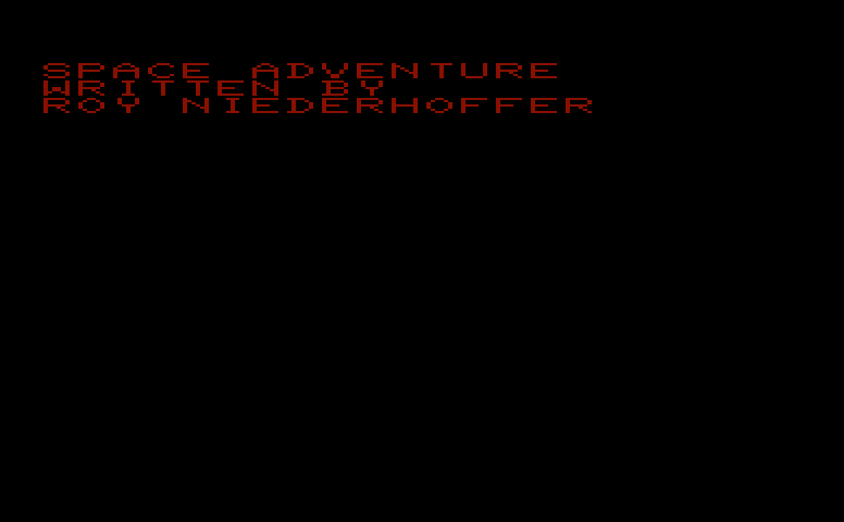 Space Adventure Commodore VIC-20 Screenshot: Title screen.