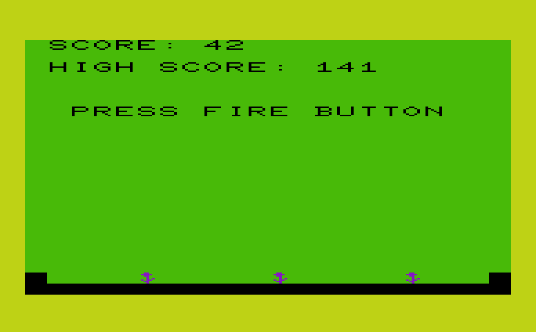 Snailbait! Commodore VIC-20 Screenshot: Game over.