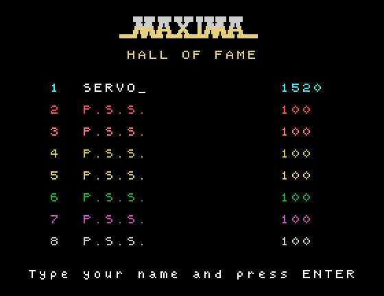 Ultra, The Tatung Einstein Screenshot: A new high score!
