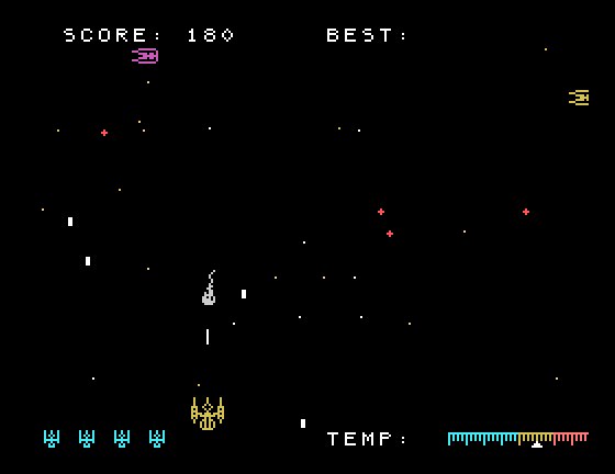 Ultra, The Tatung Einstein Screenshot: My ship has turned yellow meaning it has almost overheated...