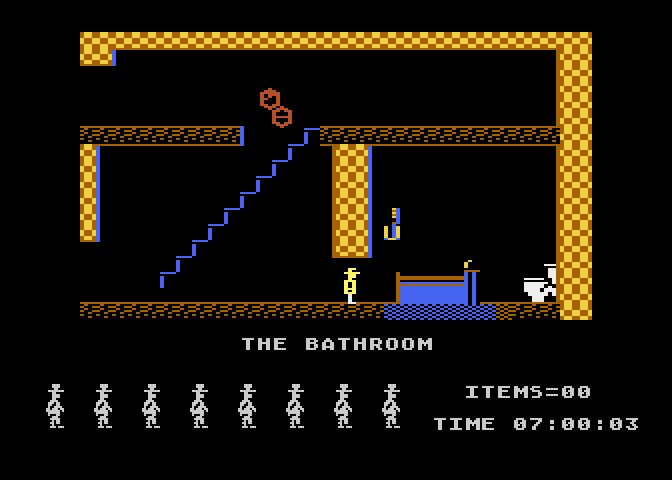 Jet Set Willy Atari 8-bit Screenshot: Game start.