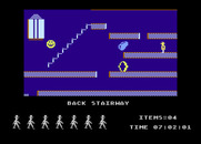 Jet Set Willy for Atari 8-bit - A blob blocks the path, I need to get to a different level...