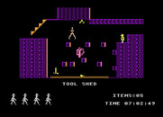 Jet Set Willy for Atari 8-bit - The tool shed; an item to pick up, but can I safely reach it?
